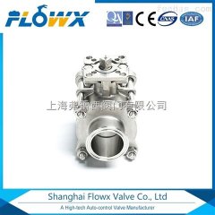 Q81F 气动（常闭型）三片式卡箍球阀,高平台带自紧螺丝易的图片