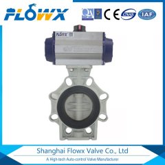 FPM1000-83G6 气动PP对夹蝶阀，污水处理气动PP对夹蝶阀，电站专用气动PP专用蝶阀的图片
