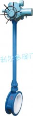 衬氟法兰加长杆电动蝶阀的图片