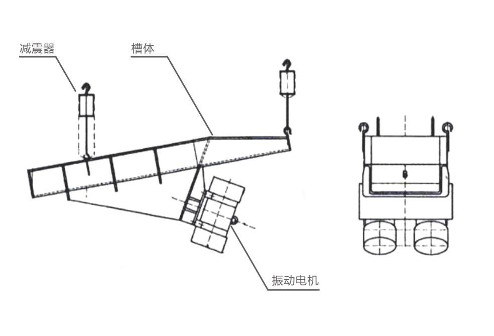 GZG电机振动给料机结构简图 GZG电机振动给料机结构简图-河南振江机械