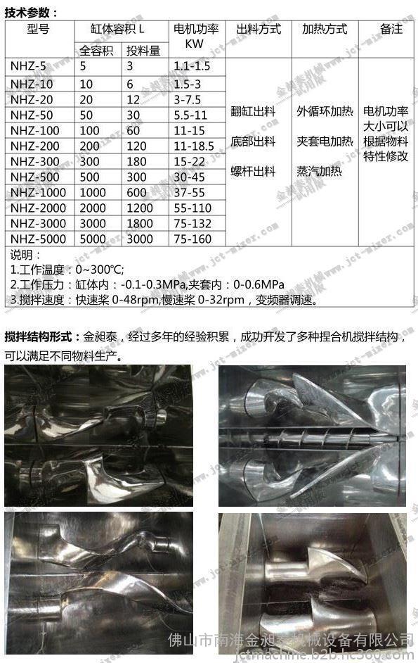 真空捏合机参数